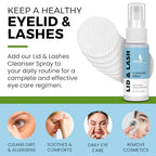 Essentially Based Eyelid Cleanser Kit - 2 oz Eyelids and Eyelash Cleaner - Hypochlorous Acid Spray Solution - Eye Wash Solution with 30 Application Pads - Made in USA