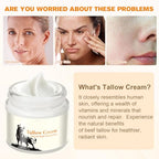 Beef Tallow for Skin, Moisturizer Cream, Nourishing and Hydrating Skin, Organic Beef Tallow & Honey Balm for Skin,Natural Grass-Fed Beef Tallow Cream with Raw Honey for All Skin Care (1 PCS,60g)