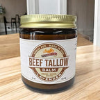 Beef Tallow Balm - 4 oz - Organic Grass Fed and Finished Tallow - Made in USA - Moisturizing Skin Care Lavender