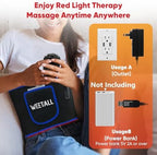 Red Light Therapy Belt for Body: Infrared Heating Vibration Massage Wrap Pad for Waist, Shoulder, Belly Pain Relief, Portable Relaxation Device for Home, Women & Men (Blue Black)