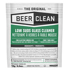 BEER CLEAN 990224 Low Suds Glass Cleaner, Restaurant Barware & Glassware Cleaner for Auto Brush, Powder Packets, 0.5-Ounce (Pack of 100)