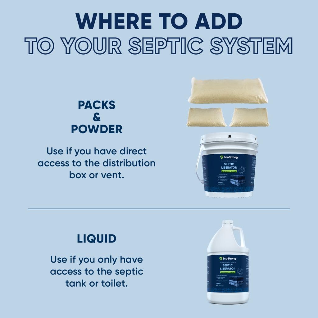 Septic Tank Shock Treatment | Bio Enzyme Septic Safe |Clears Leach & Drain Fields, Dissolves Organic Solids, Grease, Hair - Drain Deodorizer (128 OZ)