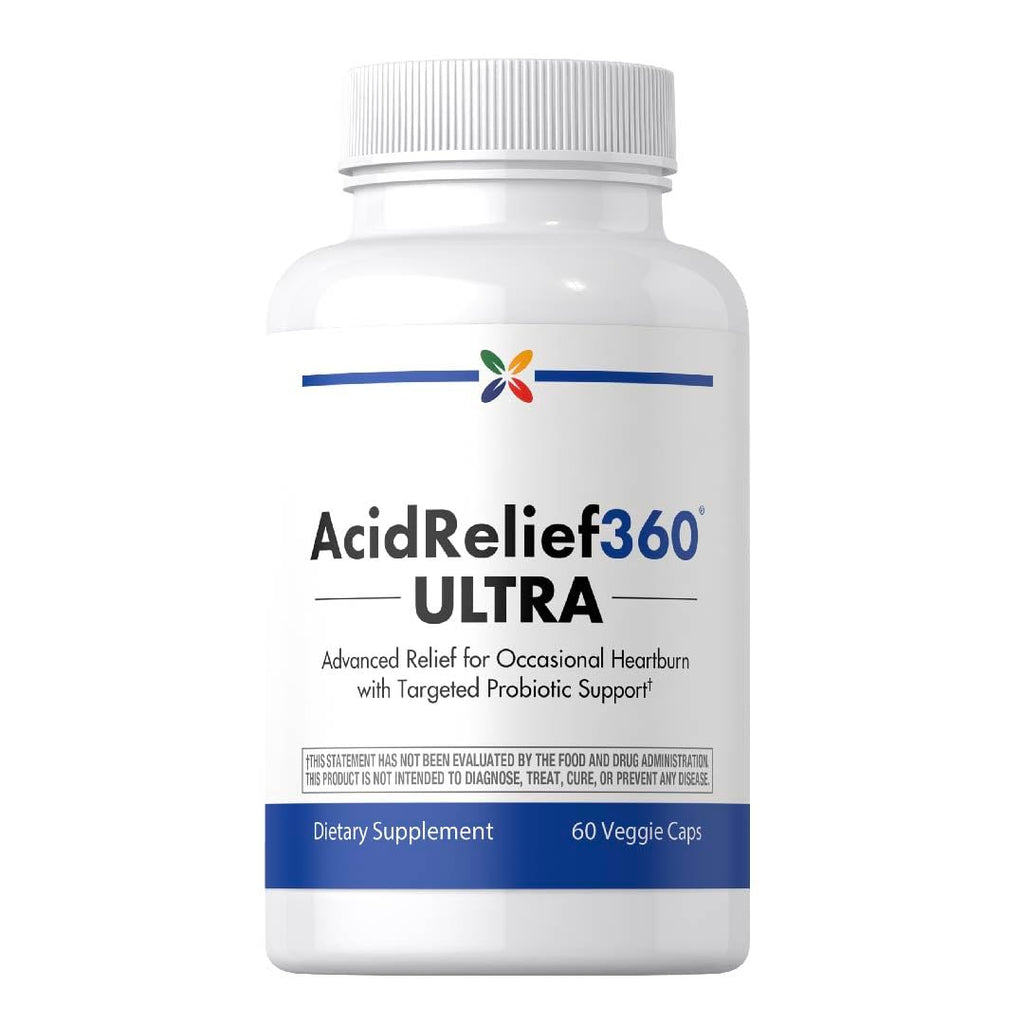 Stop Aging Now - Acid Relief Supplement - 60 Vegetable Capsules - with Probiotic Support