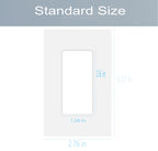 1-Gang Screwless Decorator Wall Plate Cover Single Switch Outlet Electrical Faceplate for Light Switch, Smart Switch, Receptacle, Dimmers, USB Outlet, GFCI, Child Safe Cover Plate, White (10-Pack)