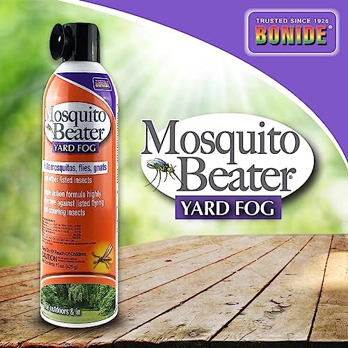 Bonide Mosquito Beater Yard Fog, 15 oz Ready-to-Use Aerosol Spray for Indoors & Outdoors, Kills Mosquitoes, Flies & Gnats