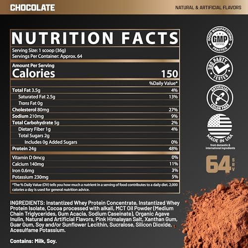 Nutrex Research, Chocolate Whey Protein Powder | 5 Ib Tub of Isolate Protein | w/EAA & Hi BCAA for Muscle Gain | Muscle Builder for Men & Women | Sports Nutrition | Delicious Taste and Texture