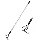 YEELOR 3-Tine Long Handle Tiller, Garden Cultivator with 55"-15.5" Adjustable Handle, for Loosening Soil, Tilling, Weeding and Fertilizing, Suitable for Elderly and Women