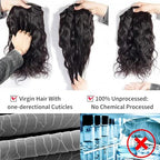 12A Human Hair Bundles 3 Bundles With Closure Body Wave Bundles Human Hair 100% Unprocessed Brazilian Virgin Hair Bundles Human Hair Extensions Quick Weave Bundles Human Hair Natural Black 24 26 28+22