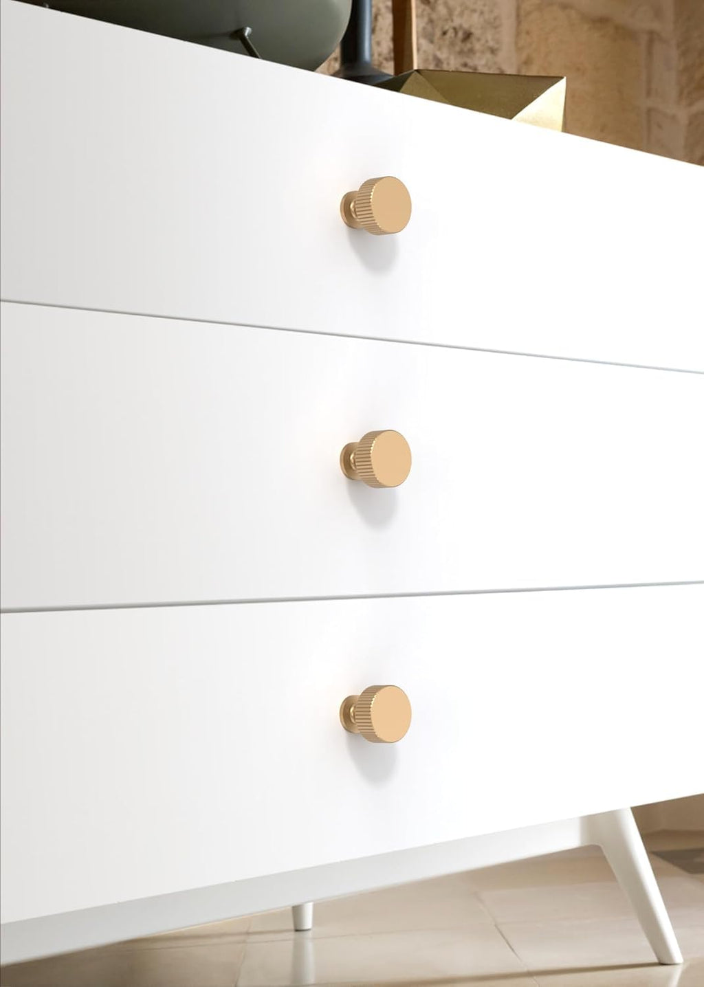 Asimerdeco 30 Pack Champagne Bronze Cabinet Knobs 1-1/10 Inch(28mm) Single Hole Cabinet Pulls Round Kitchen Cabinet Knobs Drawer Knobs