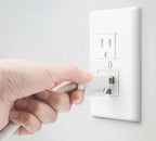 6-Pack Safety Innovations Self-Closing Outlet Covers (For Center Screw Outlets Only) - Measures 3"Wide x 4.75"High-An Alternative To Wall Socket Plugs for Child Proofing Outlets, (1-Screw), (White)