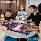 for MTG Game Playmat, for Magic TCG Rubber Play mat,Tabletop Card Playmats with Smooth Surface,Trading Card Inked Game Mat with White Zones,Battle Game,Art Sun and Moon