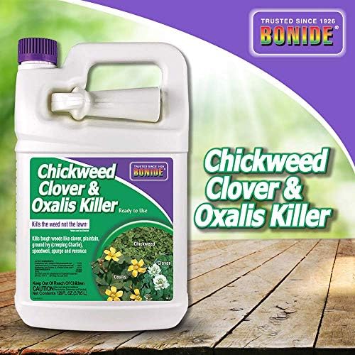 Bonide Chickweed, Clover & Oxalis Killer, 128 oz Ready-to-Use Spray, Controls Weeds & Roots without Harming Lawn
