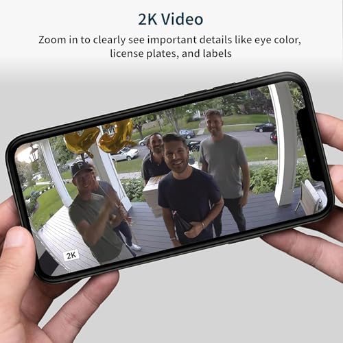 Arlo Essential Security Wireless 2K Camera with Spotlight, Indoor/Outdoor, 2nd Gen, 2-Way Audio, Color Night Vision, Motion Activation, Real Time Notifications, White, VMC3350, 3-Pack (Renewed)