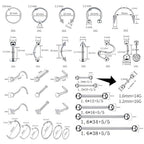 110Pcs Piercing Kit for all Body Piercings with Piercing Tools for Eyebrow Nose Ear Septum Belly Button Lip Tongue Cartilage and More with 12G 14G 16G 20G Piercing Needles