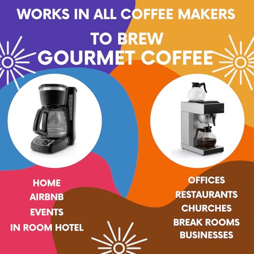 Ground Coffee | Gift Set Sampler Pack Variety Medium, Dark, & Flavored Roast Low Acid Mold Free Pouches | Gourmet Bulk Packets | Highest Rated Individual Premeasured Powder Bags for 12 Cup Drip Maker