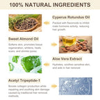 Cyperus Rotundus Oil, Natural Cyperus Rotundus Oil for Hair Removal, Reduces Unwanted Hair Growth, Moisturizes & Soothes The Skin, Reducing Body Hair Growth, Shrink Pores, Suitable for All Skin Types