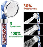 Nosame Shower Head, Filter Filtration High Pressure Water Saving 3 Mode Function Spray Handheld Showerheads 1.6 GPM for Dry Hair & Skin SPA