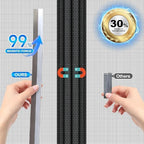 Magnetic Screen Door 72 x 80 in, Thicker 265g/㎡ Mesh, Reversible Left Right Side Opening Wide Magnetic Screen Door, Upgraded-Model Full Strip Magnets for Sliding & French Doors