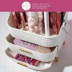 Paris Hilton Makeup Storage Organizer with Lid, Standard, White