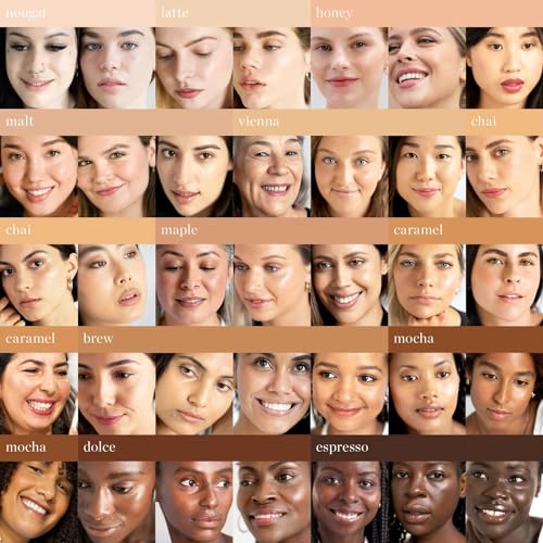 Ere Perez - Natural Oat Milk Liquid Foundation | Breathable, Buildable, Med-Full Coverage, Dewy | Peach Extract, Vitamin E | Vegan, Cruelty-Free, Clean Beauty (Brew | golden neutral, 1 fl oz | 30 ml)