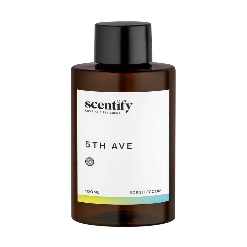 Scentify 5th Ave Aroma Oil Refill Scent for Oil Diffusers - Bergamot, Floral, Gardenia Scents - Luxurious Relaxing Aromatherapy Diffuser Fragrance 100ml, 3.38 oz