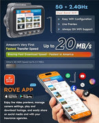 ROVE R2-4K DUAL Dash Cam Front and Rear, STARVIS 2 Sensor, FREE 128GB Card Included, 5G WiFi - up to 20MB/s Fastest Download Speed with App, 4K 2160P/FHD Dash Camera for Cars, 3" IPS, 24H Parking Mode