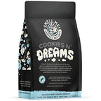 Bones Coffee Company Cookies 'N Dreams Flavored Coffee Beans, Medium Roast Ground Coffee Low Acid, Cookies & Cream Flavor (12 oz)