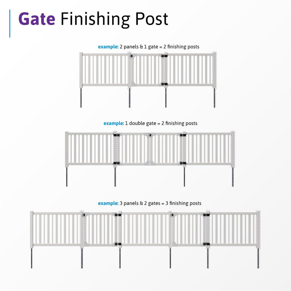 WamBam 4ft White Vinyl Finishing Post