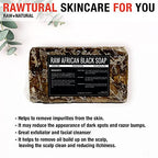Raw African Black Soap Bar - For All Skin Types - Face, Body, Hair Soap Bulk Bars (1 Pound)