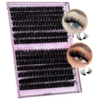 Lash Clusters Thick Mink Eyelash Clusters 280Pcs Volume Cluster Eyelash Extensions 11-18MM Fluffy Lash Extension D Curl Individual Lashes 100D+120D Cluster Lashes DIY at Home for Beginners by JIMIRE