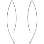 Upside Down Hoop Earrings - Sterling Silver Plated Threader Hoops for Women