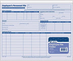 Adams Employees Personnel File Folder, Heavy Card Stock, 11-3/4 x 9-1/2 Inches, Pack of 20 Folders (9287ABF) ,Blue/White