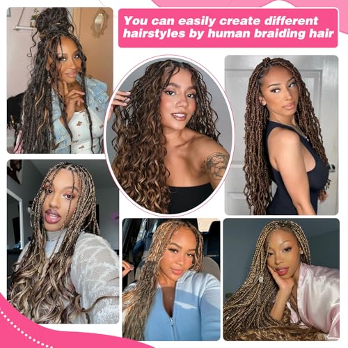 Body Wave Curly 1B/30 Human Braiding Hair 100g One Bundle/Pack Bulk Human Hair for Braiding No Weft Human Hair Braiding Hair for Boho Braids (20 inch, Body Wave 1B/30)