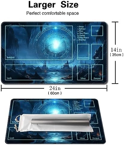 MTG Playmat - Non-Slip Backing Printing, Ideal for Card Game Enthusiasts TCG Playmat (Cave Quest-Deck)