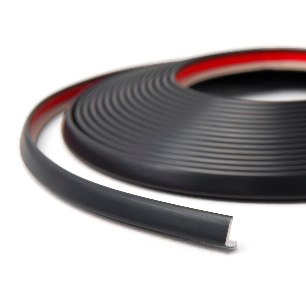 Art3d 20ft Outside Vinyl Corner Trim Peel and Stick for Tile and Wall Edges, Furniture Decoration Black
