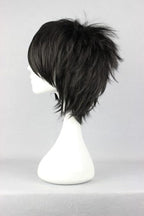Short Black Cosplay Wig Spiky Fluffy Heat Resistant Synthetic Hair Emo Wig