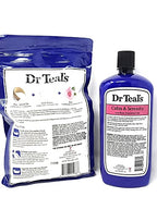 Bundle of Dr Teals Calm & Serenity with Rose Essential Oil (Made with Milk Protein): Pure Epsom Salt Soaking Solution 3 LBS & Foaming Bath 34 FL OZ