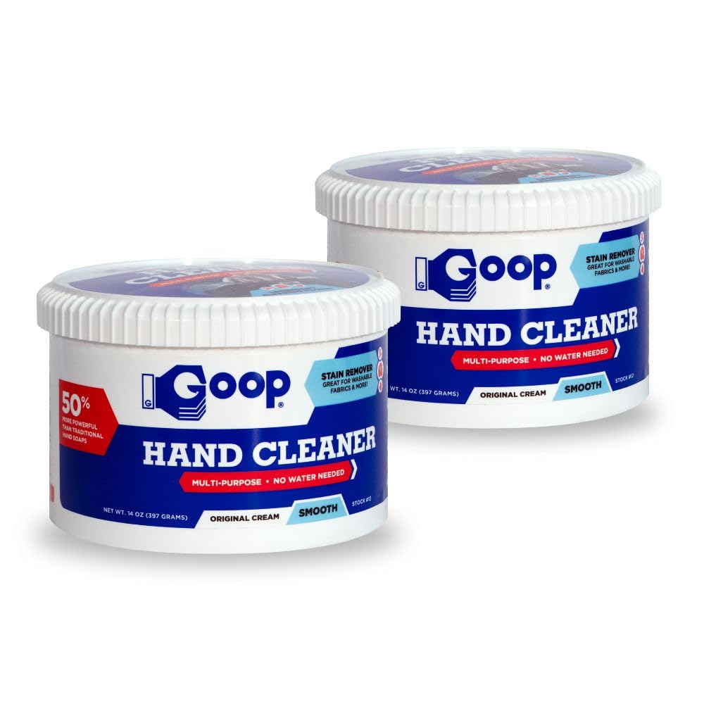 GOOP Original Multi-Purpose Waterless Hand Cleaner and Stain Remover - 14 oz Can (Pack of 2)