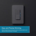 Lutron Diva Smart Dimmer Light Switch for Caseta Lighting (Lutron Smart Hub Required), for LED Lights, 150W, Single-Pole/3-Way, No Neutral, Brown (DVRF-6L-BR)