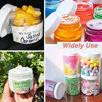 AMORIX 8oz Slime Containers with Lids 8 oz Plastic Containers Jars with White Lids + 20g Sample Containers (Set of 24) Airtight Container for Lip Scrub, Body Butters, Cream, Slime, Craft Storage