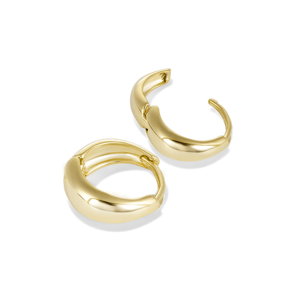 James Michelle Jewelry: Mini Huggies for Women – 3-Year Color Guarantee – Waterproof, Non-Tarnish, Hypoallergenic, Gold PVD Coated – Perfect for Beach, Weddings, Holiday Gifts – 5 x 16mm