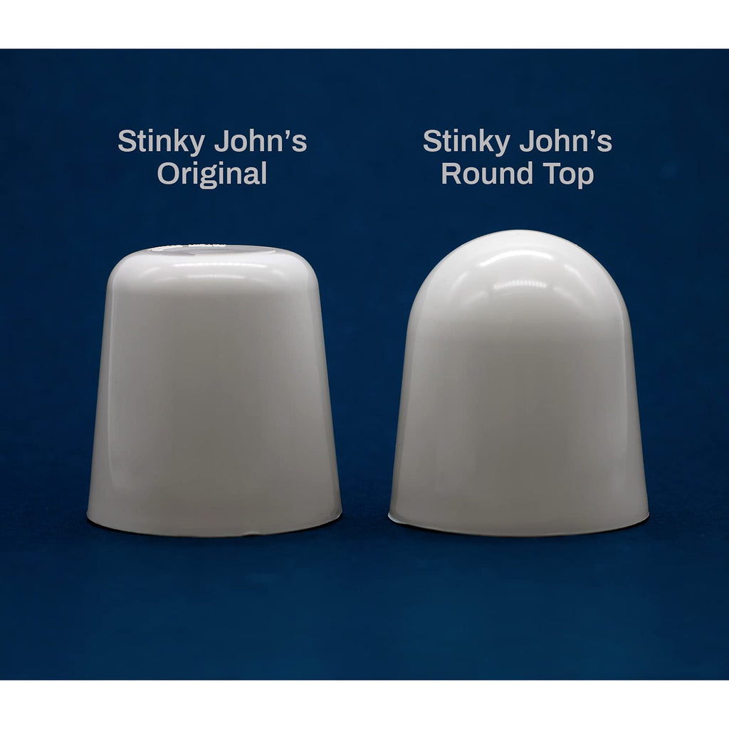 Stinky John's Tall Toilet Bolt Caps - Universal Fit with a Round Top - White Caps (4)