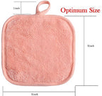 Makeup Remover Cloths for Face, Eye, Lips - Reusable Makeup Remover Pads Soft Microfiber Facial Cleansing Cloths 5 x 5 inch 12 Pack (Coral)