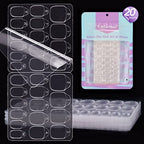 Nail Adhesive Tabs for Press On Nails - BTArtbox 20 Sheets 15 Sizes Ultra Thin & Waterproof Nail Stickers for Fake Nails, 600PCS Double Sided Jelly Nail Sticky Tabs for Manicure