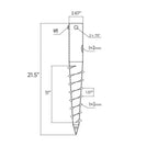 American Ground Screw Model 2 Premium No Dig Ground Anchor - Post & Flag Pole Base Ground Mount - Screw in Post Stake, 22" Inch Long, (Fits Round Poles 1” - 2 3/8") Replacement Fence Post Anchor DIY