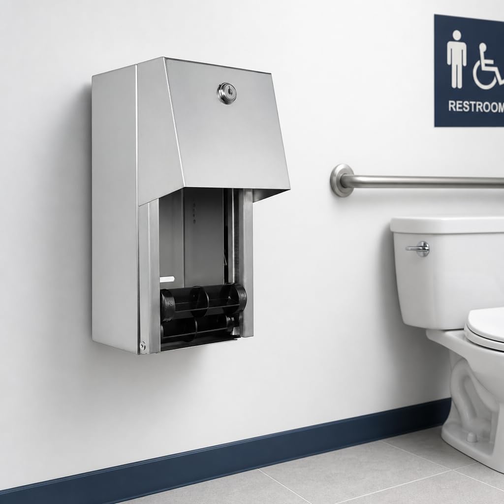 Stylever Commercial Toilet Paper Dispenser - Double Roll Holder