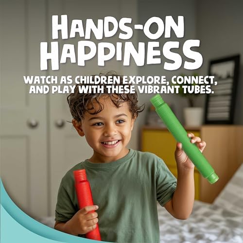 BUNMO Pop Tubes - Sensory Toys - Toddler Toys - Imaginative Play & Stimulating Creative Learning - Hours of Fun for Kids - Tons of Ways to Play - Non-Mouthable Toy 3+ - 30 Pack Large