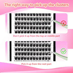 Large Tray,10-20mm to Choose DIY Eye Lashes Extensions 120 Cluster Wide Stem Eyelashes Soft and Lightweight Individual False Eyelashes Dramatic Look (8mm)