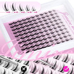 Fairy Lash Clusters Natural Look Manga Eyelash Clusters Wispy D Curl Cluster Eyelash Extensions 110 Pcs 8-16MM Wispy Individual Lashes Wet-Look Lash Extension with Invisible Lash Band
