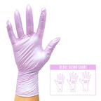 Colortrak Disposable Nitrile Gloves, Pink, Luminous Collection Lilac Frost Latex-Free, Powder-Free Hair Color Gloves for Chemical Processing & Salon Services, 100 Count, Medium